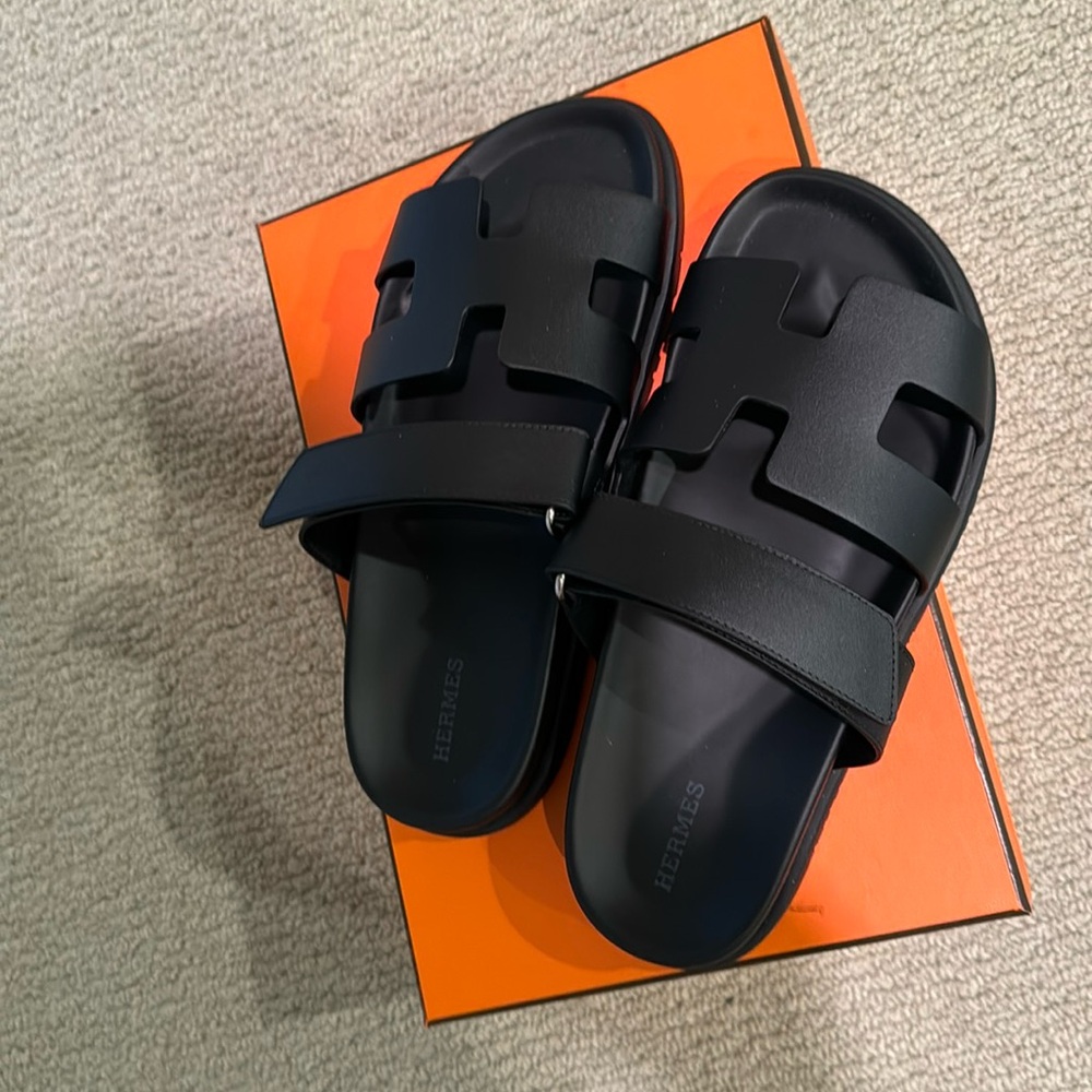 Hermes Chypre sandals flat, leather